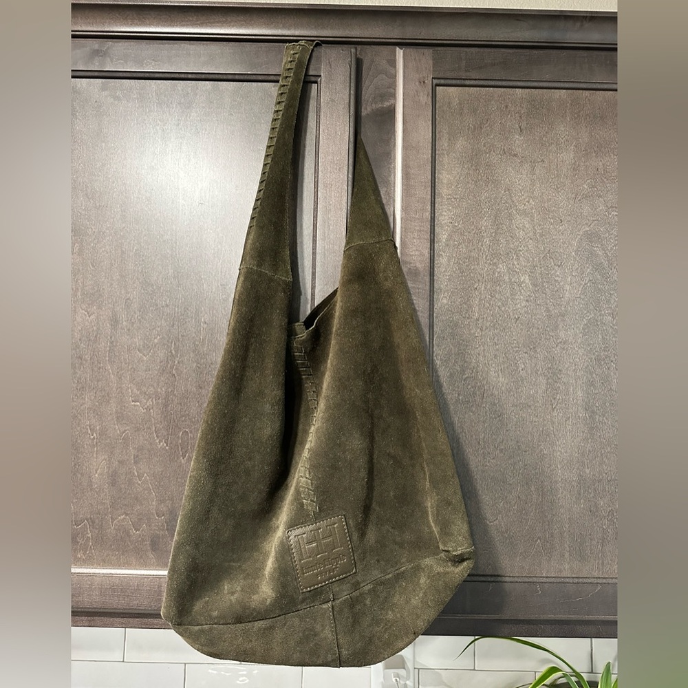 Haute Hippie Suede Shoulder Bag – Olive Green